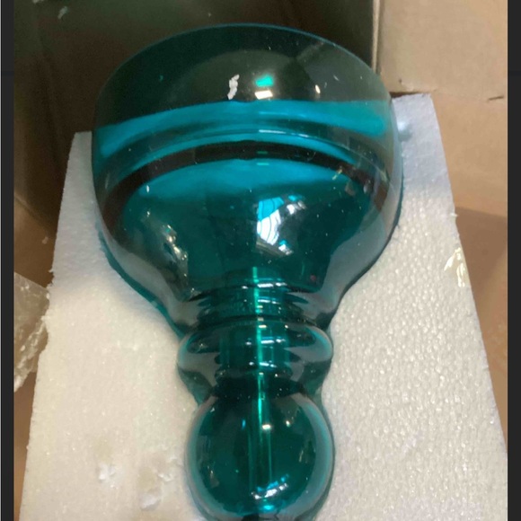 Teal Glass Pendant Light - Picture 2 of 3